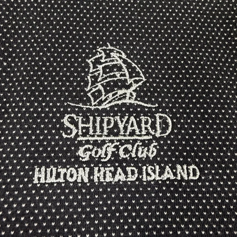 Nike Polo Shirt Mens L Dri-FIT Navy Blue Shipyard Golf Club Hilton Head EUC